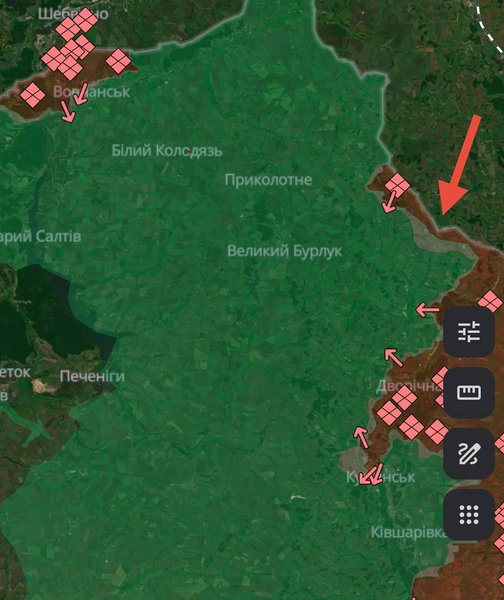 Російські війська перетнули кордон на Харківщині - деталі Карта просування ЗС РФ у Харківській області